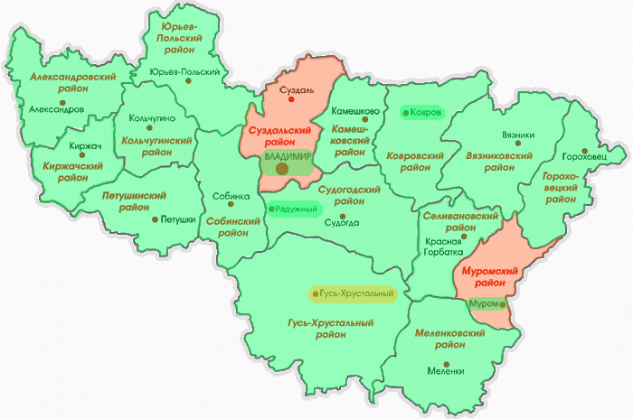 Топографическая карта собинского района